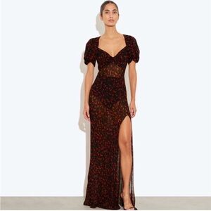 Rat & Boa Black and Red Maxi Dress